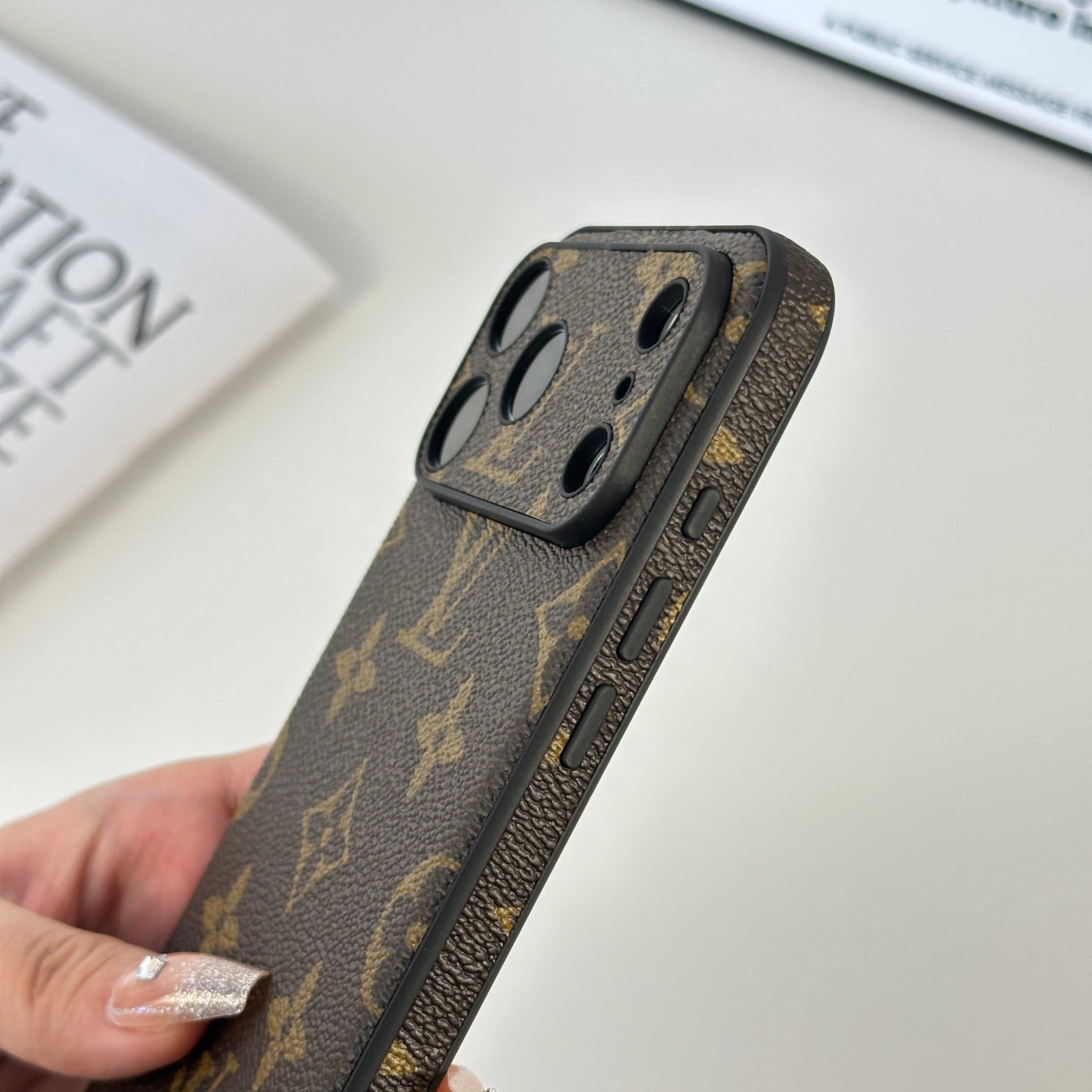 Monogram Stylish Leather iPhone Case Big Printing For iPhone 17 Series-RCLV059 - Runycase