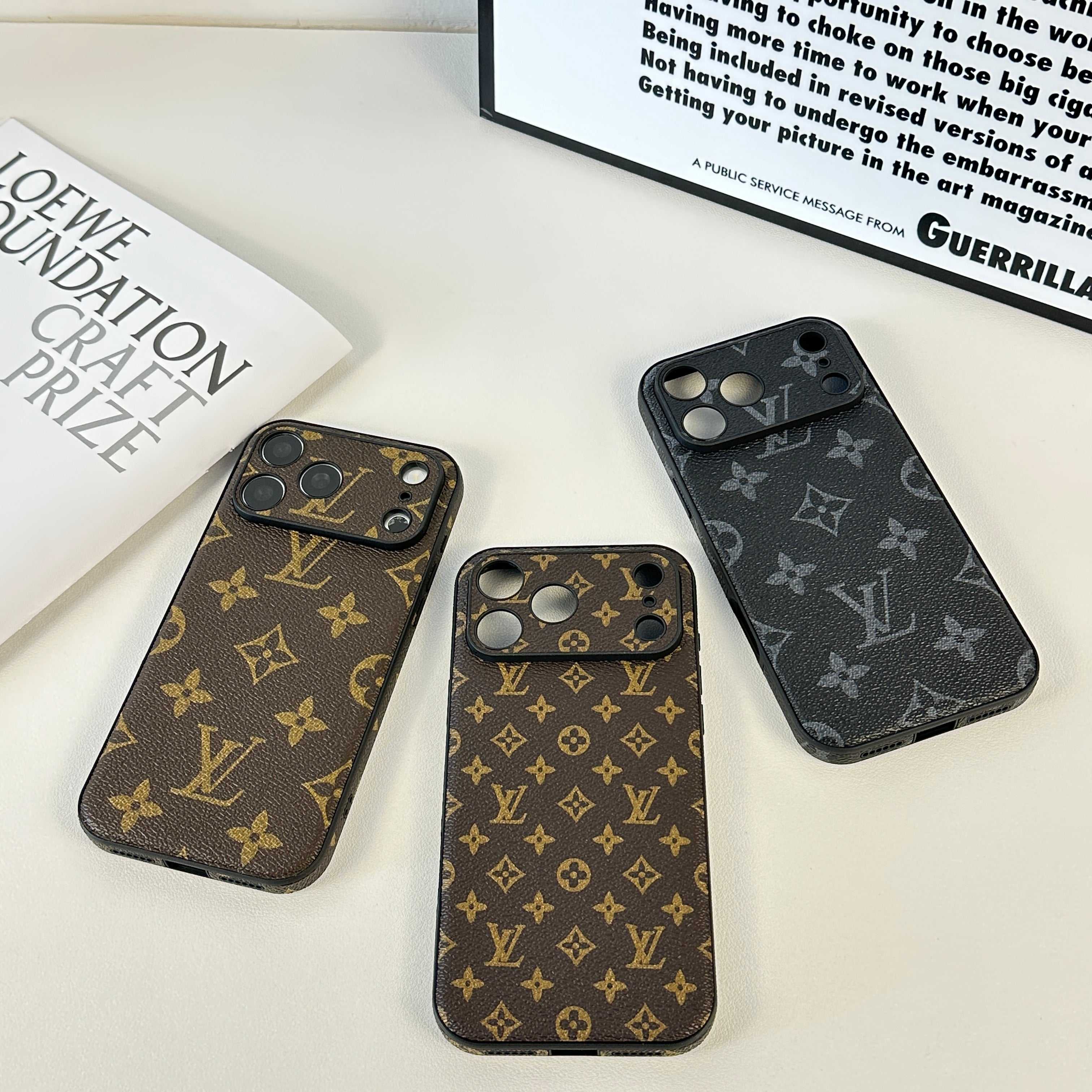 Monogram Stylish Leather iPhone Case Big Printing For iPhone 17 Series-RCLV059 - Runycase