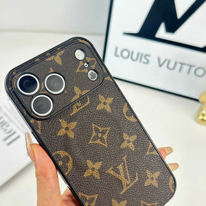 Monogram Refined Leather Magnetic iPhone Case（Compatible With Magsafe）For iPhone 17 Series-RCLV064 - Runycase