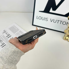 Monogram Refined Leather Magnetic iPhone Case（Compatible With Magsafe）For iPhone 17 Series-RCLV064 - Runycase