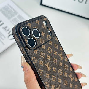 Monogram Luxury Leather Magnetic iPhone Case（Compatible With Magsafe）For iPhone 17 Series-RCLV065 - Runycase