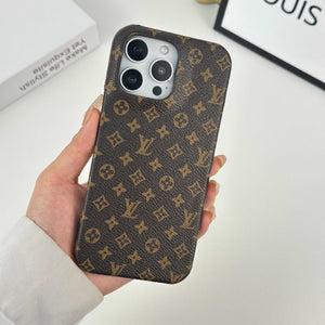 Monogram Leather Magnetic iPhone Case（Compatible With Magsafe）Small Printing -RCLV037 - Runycase