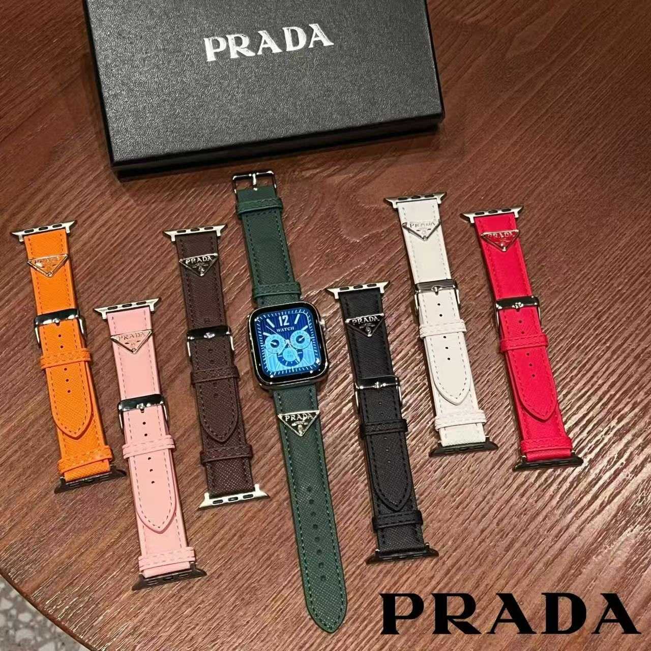 Classic Leather PR Apple Watch Band Black Printing-RCPR112 - Runycase