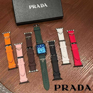 Classic Leather PR Apple Watch Band Black Printing-RCPR112 - Runycase