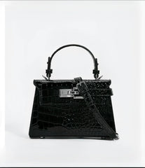 Crocodile-Print Light Luxury Kelly Bag