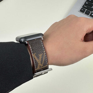 Monogram Elegant Leather Apple Watch Band Big Printing-RCLV039 - Runycase