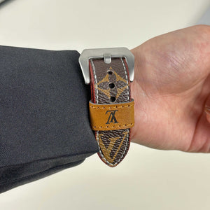Monogram Elegant Leather Apple Watch Band Big Printing-RCLV039 - Runycase