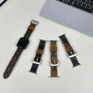 Monogram Leather Apple Watch Band Small Printing-RCLV040 - Runycase