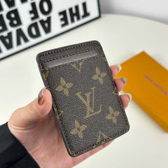 Monogram Premium Leather Magnetic Wallet Big Printing-RCLV046 - Runycase