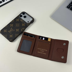 Monogram Elegant Leather Magnetic Wallet Big Printing-RCLV054 - Runycase