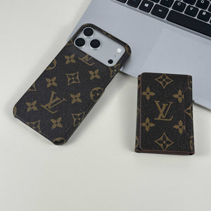 Monogram Elegant Leather Magnetic Wallet Big Printing-RCLV054 - Runycase