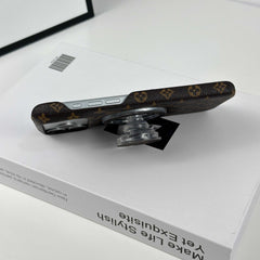 Leather Monogram iPhone Case With Magnetic Stand Small Printing For iPhone 17 Series-RCLV070 - Runycase