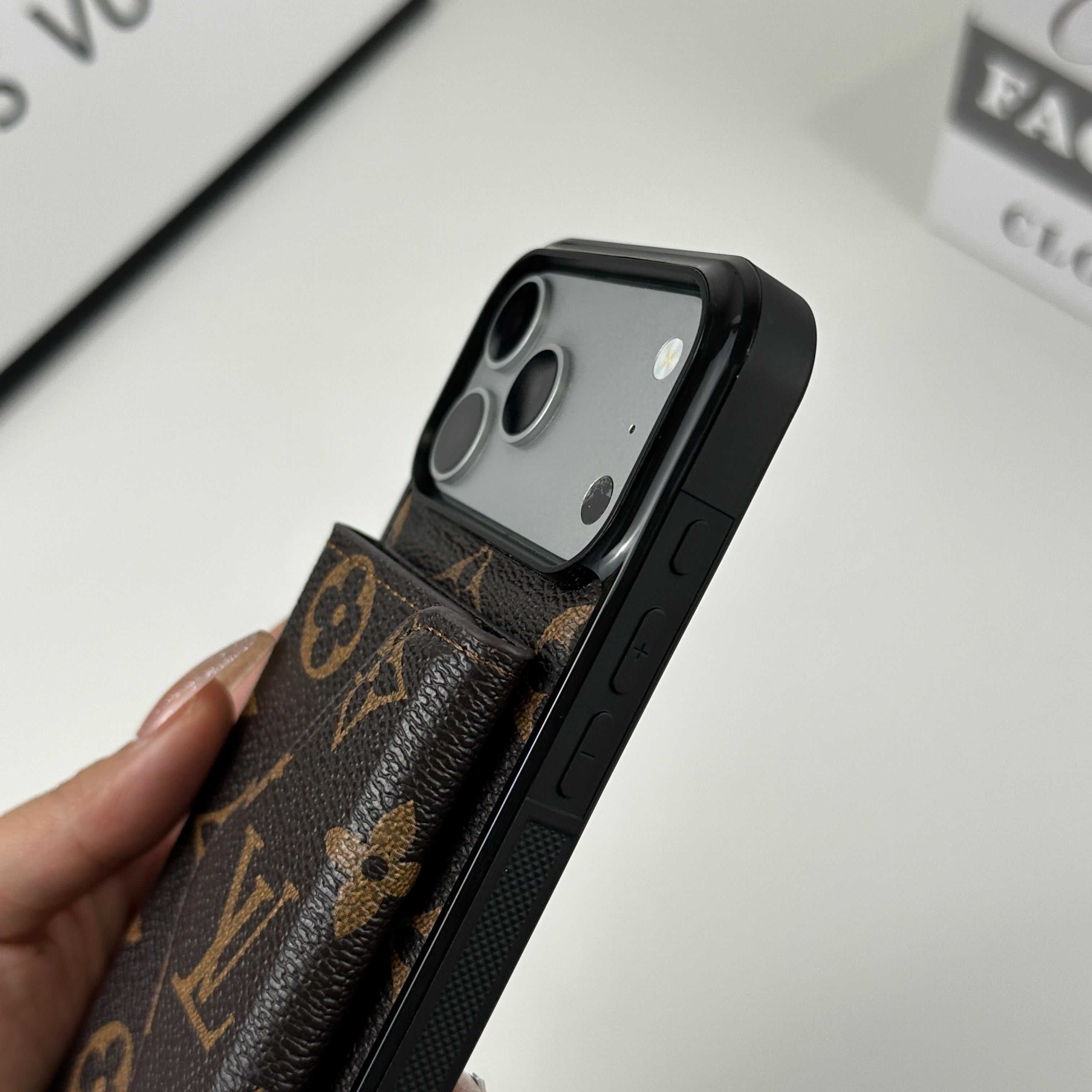 Elegant Leather Monogram iPhone Case With Wallet Big Printing For iPhone 17 Series-RCLV084 - Runycase
