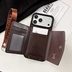 Étui iPhone Monogramme Classique avec Portefeuille et Bandoulière pour iPhone Série 17 - RCLV179