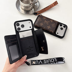 Étui iPhone Monogramme Classique avec Portefeuille et Bandoulière pour iPhone Série 17 - RCLV179