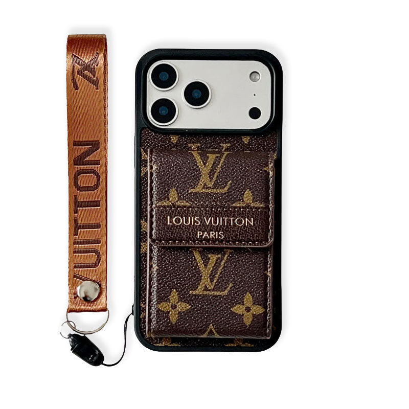 Étui Monogramme Haute Qualité Pour iPhone Série 17 Avec Portefeuille Et Sangle-RCLV177