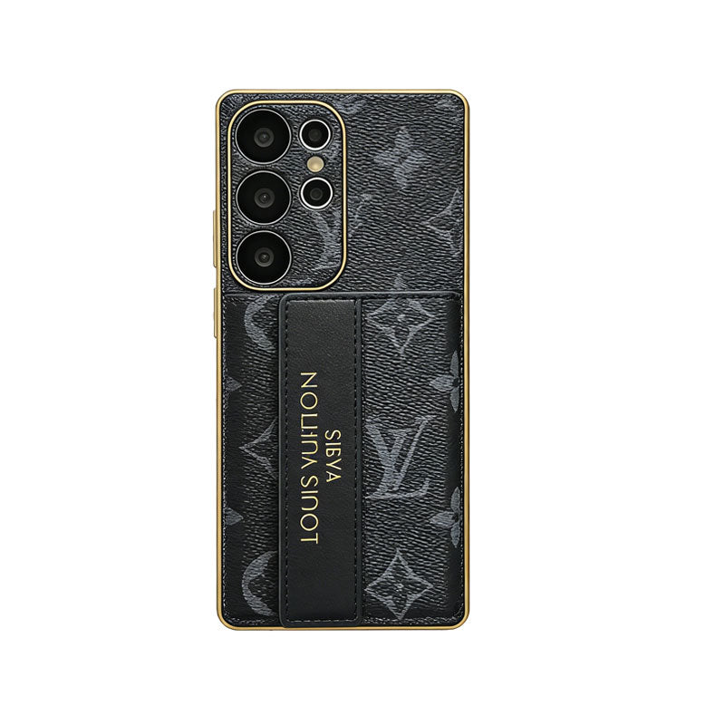 Stylish Leather Monogram Samsung Galaxy S Series Case With Wallet And Crossbody Strap-RCLV102 - Runycase