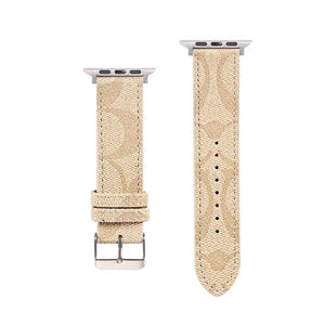 Luxury Leather CH Apple Watch Band Coffee-RCCH106 - Runycase