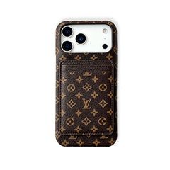 Étui iPhone en cuir monogrammé avec porte-cartes pour iPhone 17 Series-RCLV178