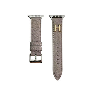 Elegant Leather H Apple Watch Band Orange-RCH110 - Runycase