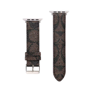 Luxury Leather CH Apple Watch Band Coffee-RCCH106 - Runycase