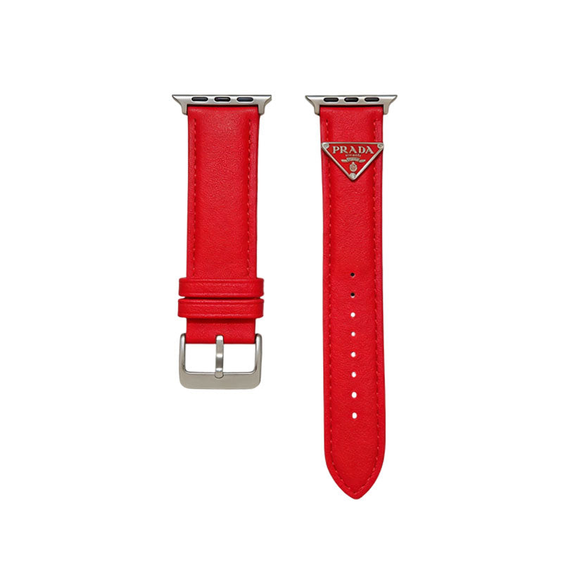 Classic Leather PR Apple Watch Band Black Printing-RCPR112 - Runycase