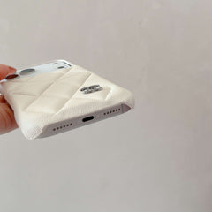 Étui iPhone en cuir de luxe avec porte-cartes blanc pour iPhone 17 Series-RCCC158