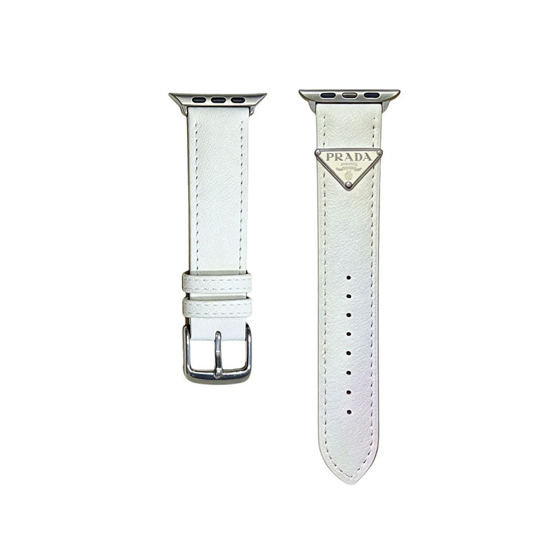 Classic Leather PR Apple Watch Band Black Printing-RCPR112 - Runycase