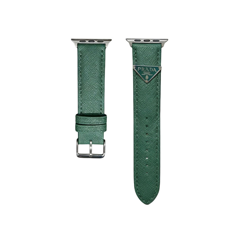 Classic Leather PR Apple Watch Band Black Printing-RCPR112 - Runycase