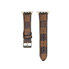 Premium Leather Monogram Apple Watch Band Small Printing-RCLV113 - Runycase