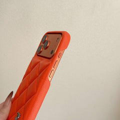 Étui iPhone Premium en cuir CC orange pour iPhone 17 Series-RCCC163