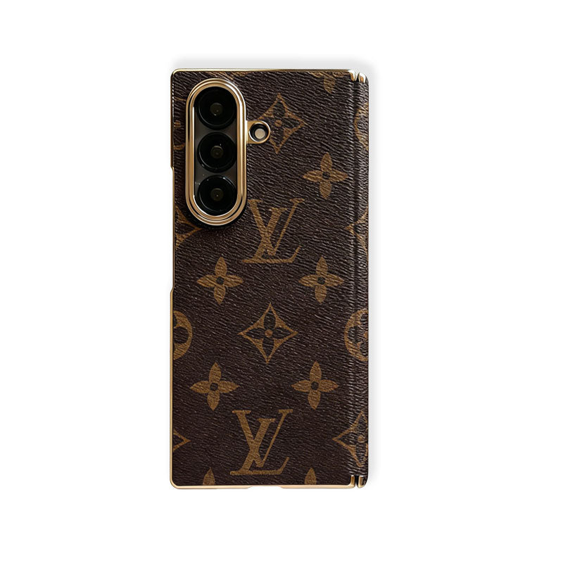 Luxury Leather Monogram Samsung Galaxy Z Fold Series Case Big Printing-RCLV097 - Runycase
