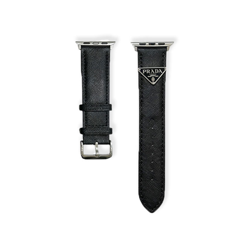 Classic Leather PR Apple Watch Band Black Printing-RCPR112 - Runycase