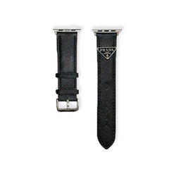 Classic Leather PR Apple Watch Band Black Printing-RCPR112 - Runycase