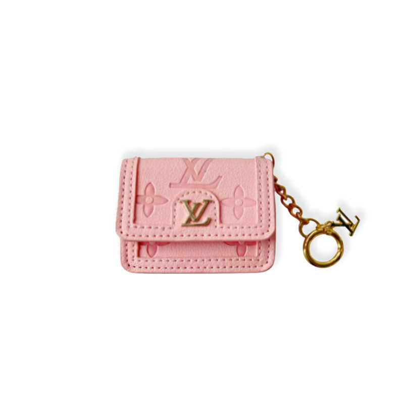 Luxury Leather Monogram AirPods Cases Pink-RCLV128