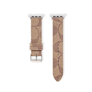 Luxury Leather CH Apple Watch Band Coffee-RCCH106 - Runycase