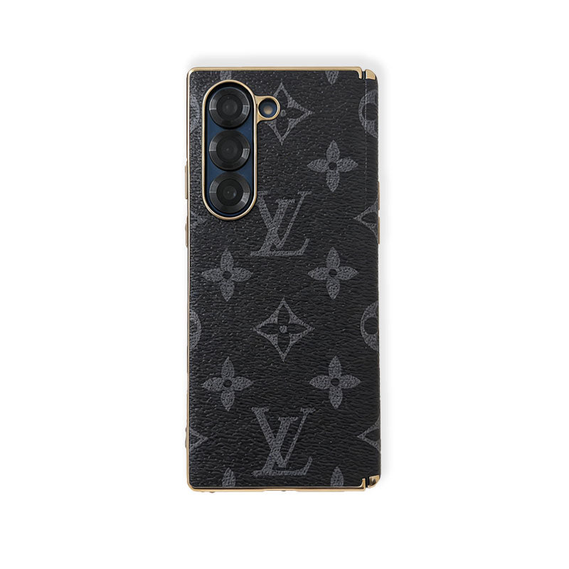 Luxury Leather Monogram Samsung Galaxy Z Fold Series Case-RCLV096 - Runycase
