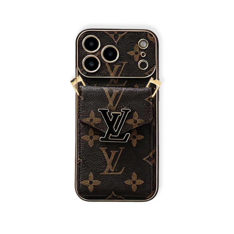 Étui iPhone Monogramme Premium avec Portefeuille et Bandoulière pour iPhone 17 Series-RCLV185