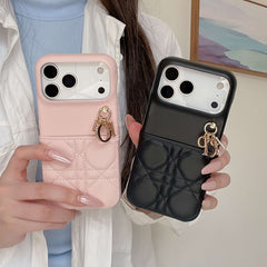Élégante Coque iPhone en Cuir avec Porte-Cartes Noir pour iPhone 17 Series-RCCD153
