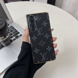 Luxury Leather Monogram Samsung Galaxy Z Fold Series Case-RCLV096 - Runycase