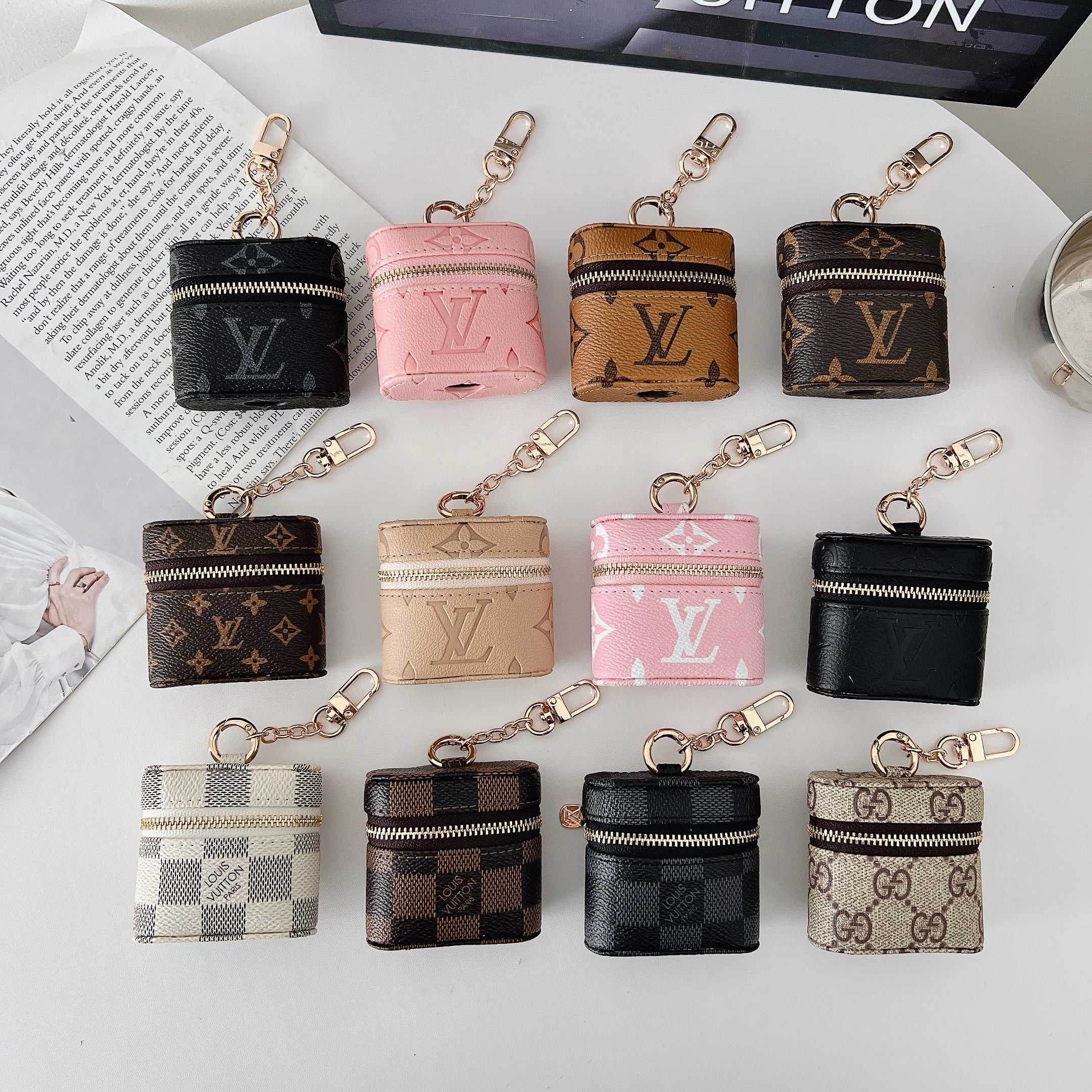 Premium Leather Monogram AirPods Cases-RCLV123