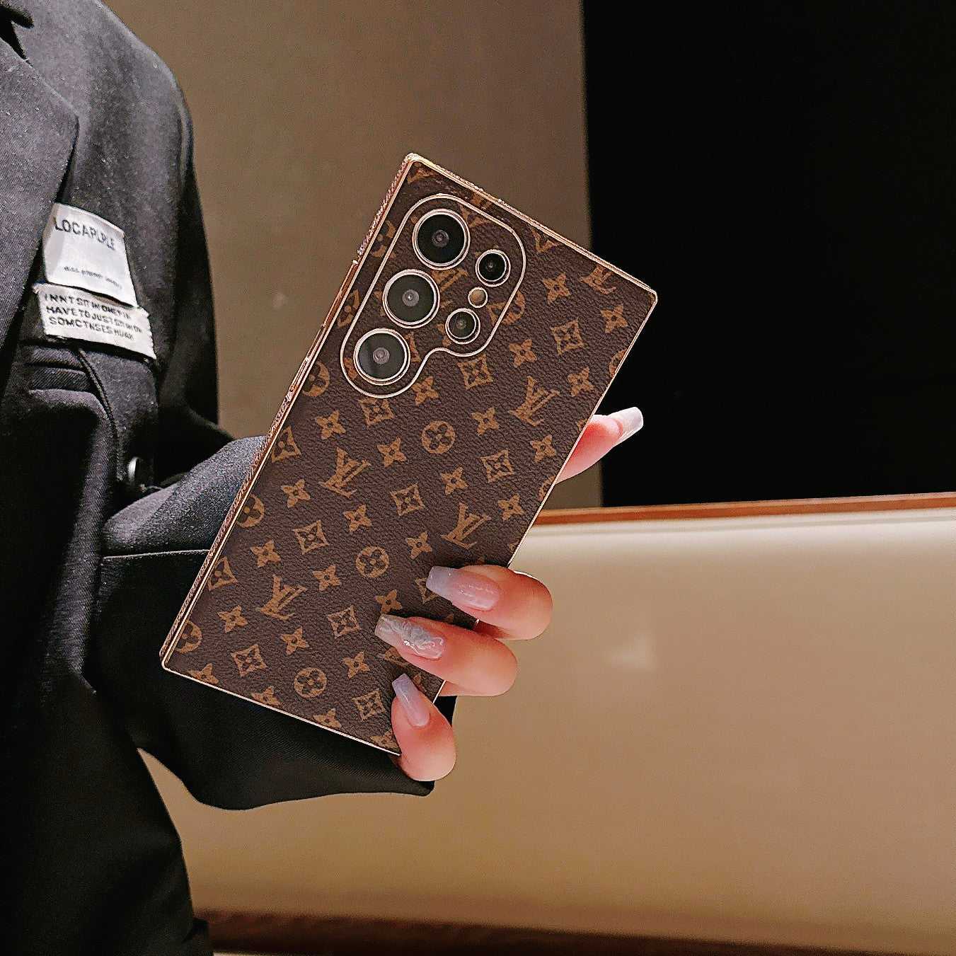 Refined Leather Monogram Samsung Galaxy S Series Case -RCLV098 - Runycase