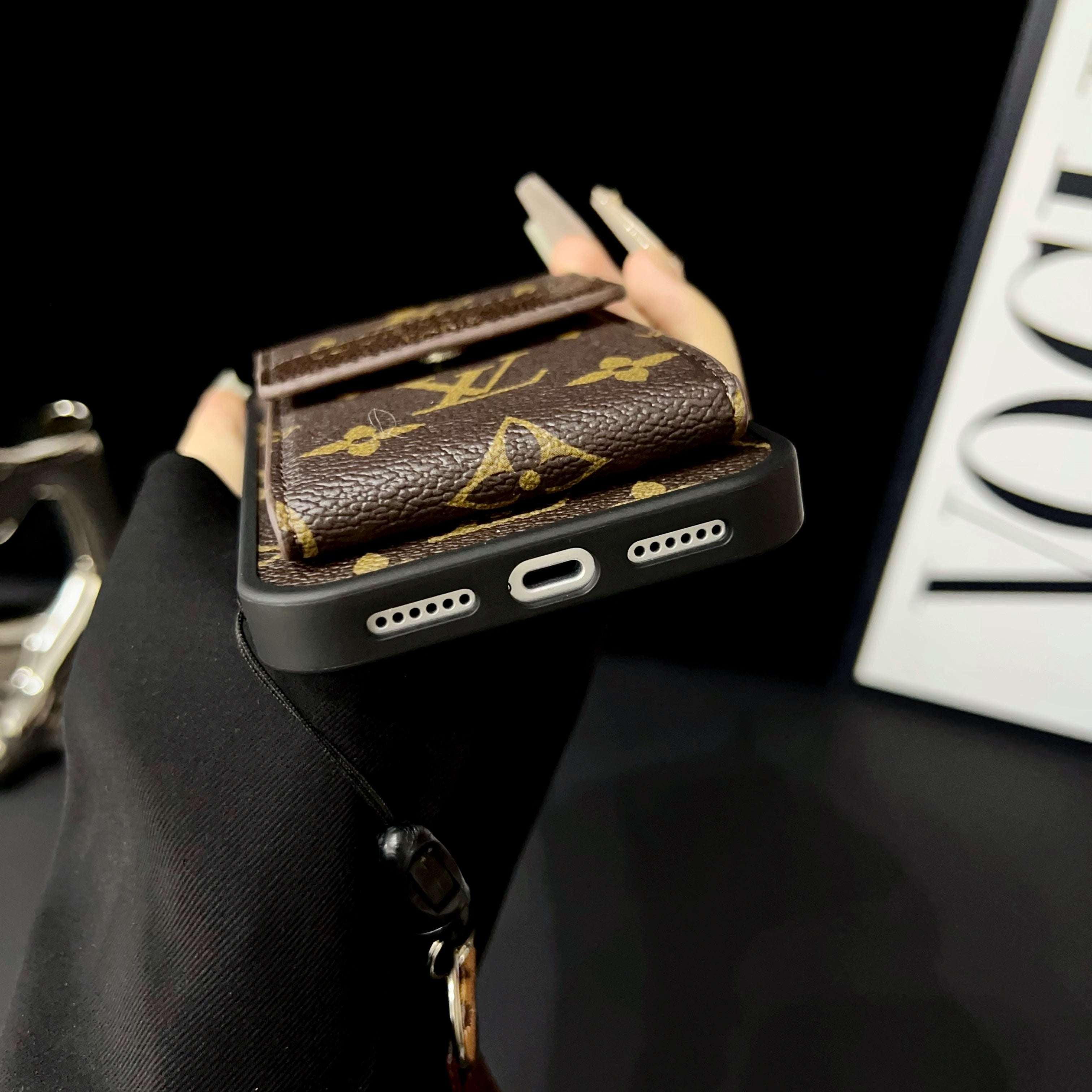 High-quality Monogram iPhone Case With Wallet And Strap For iPhone 17 Series-RCLV177