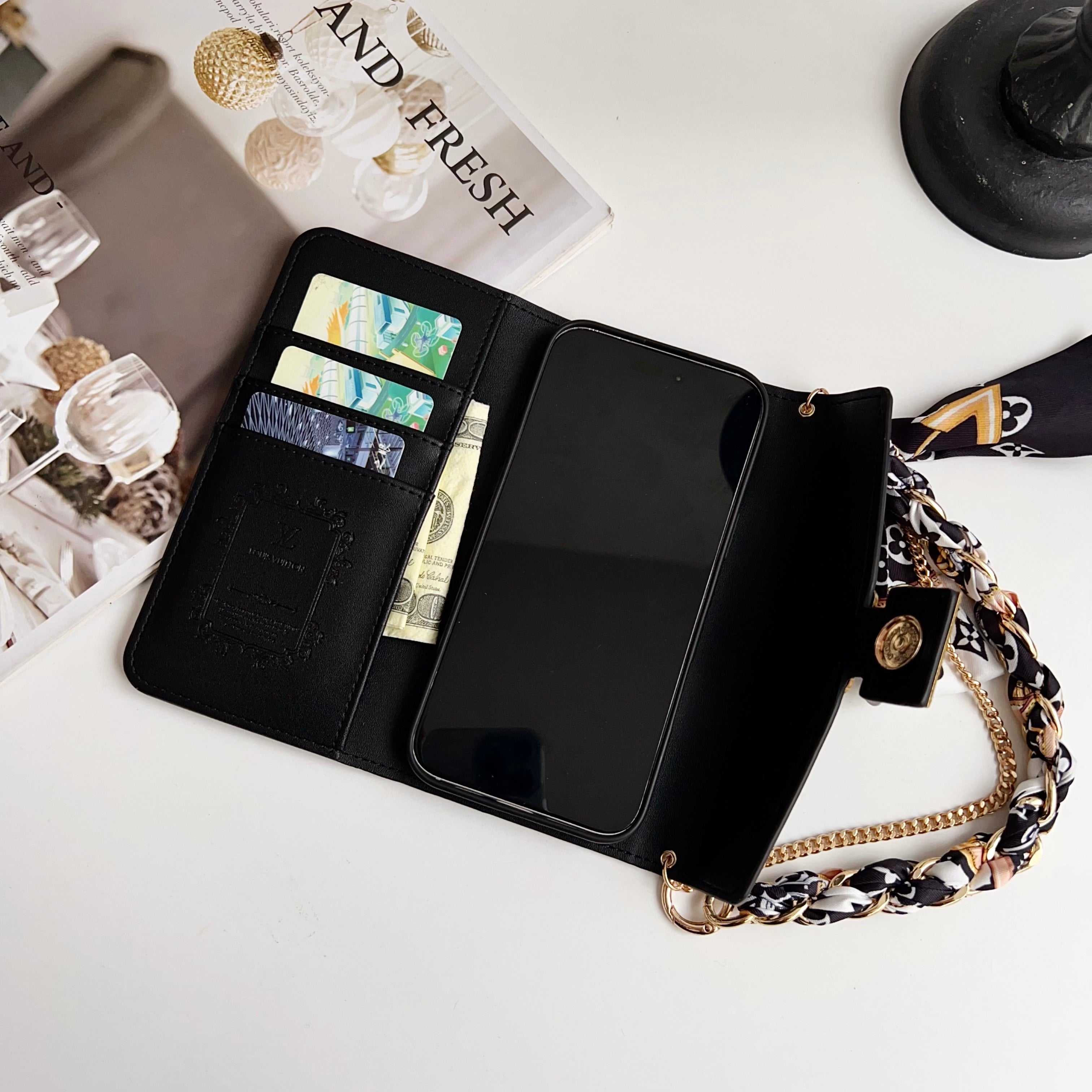 Classic GG iPhone Case With Wallet And Strap For iPhone 17 Series-RCGG090 - Runycase