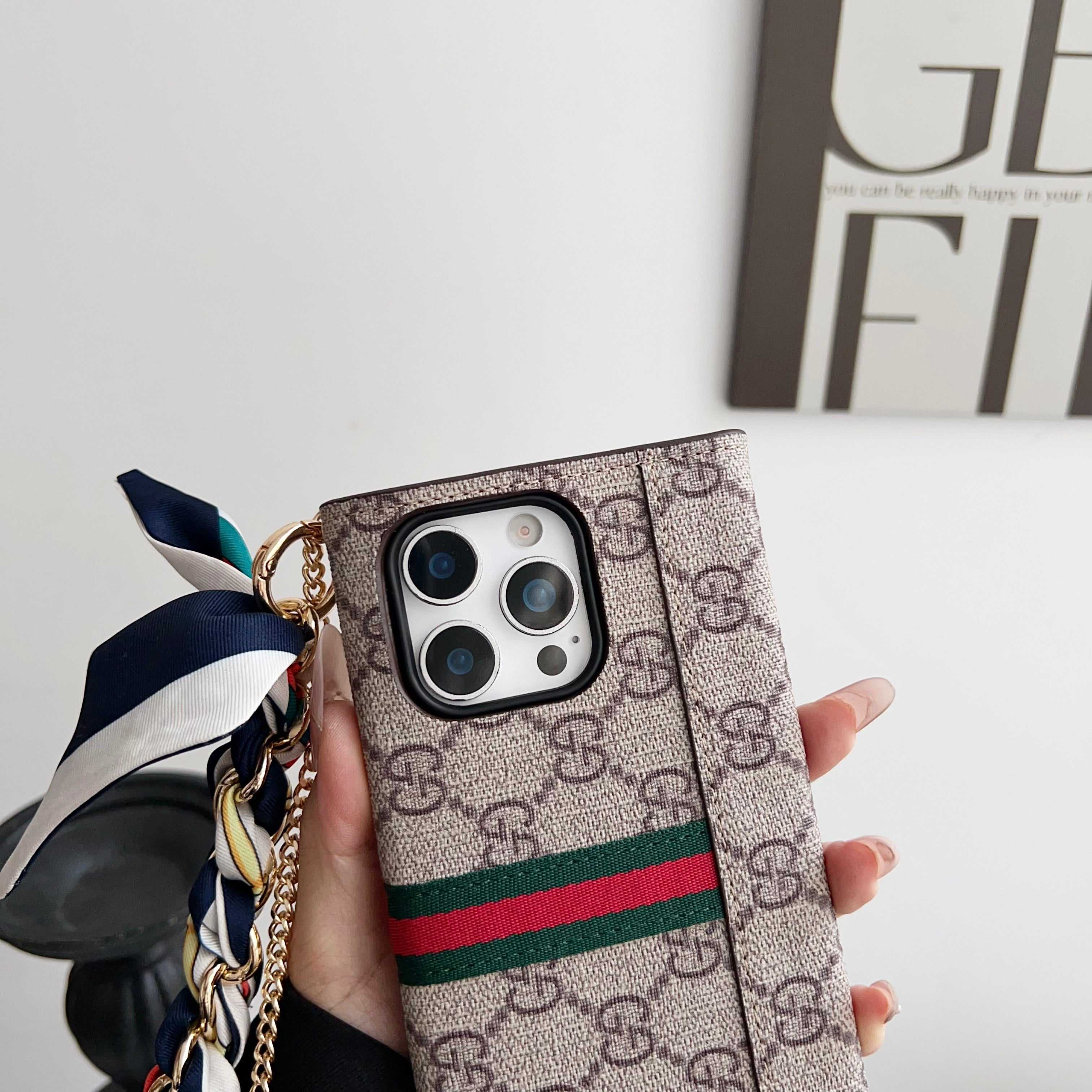 Classic GG iPhone Case With Wallet And Strap For iPhone 17 Series-RCGG090 - Runycase
