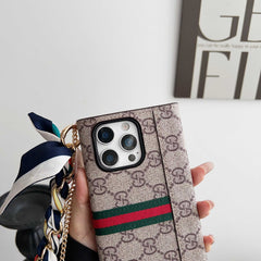 Classic GG iPhone Case With Wallet And Strap For iPhone 17 Series-RCGG090 - Runycase