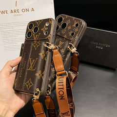 Étui de téléphone avec porte-cartes et sangle, monogramme classique, pour iPhone 17 Series-RCLV175