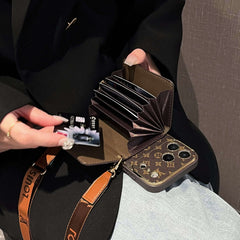 Étui raffiné pour iPhone GG avec portefeuille et bandoulière pour la série iPhone 17 - RCGG146
