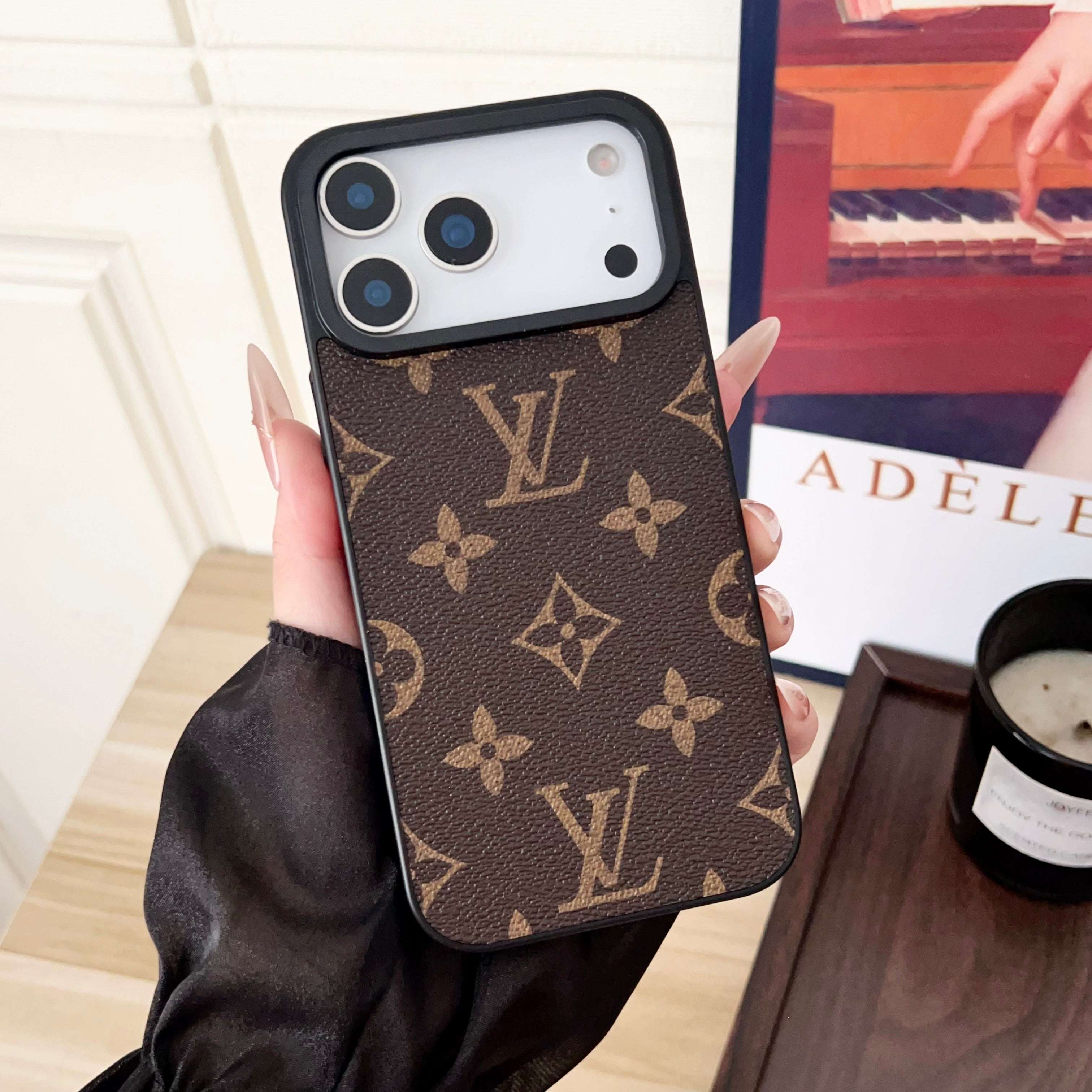 Luxury Leather Monogram iPhone Case For iPhone 17 Series-RCLV174