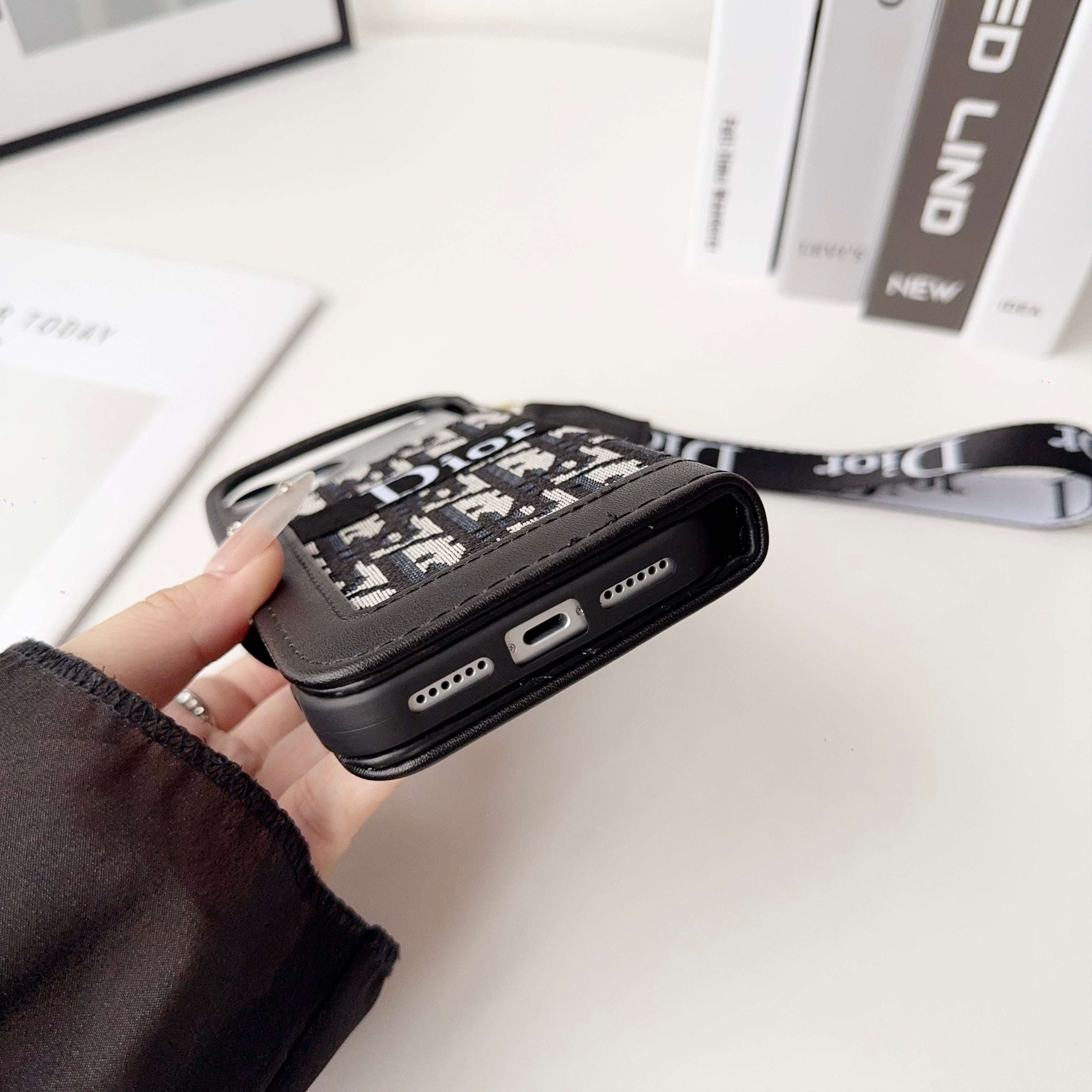 CD iPhone Case With Card Holder And Wrist Strap-RCCD156